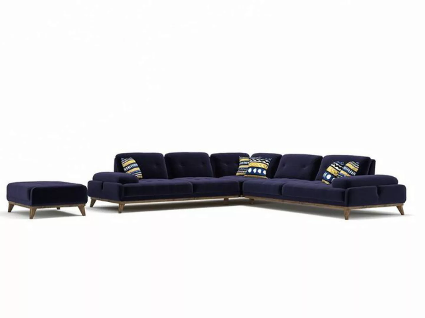 Xlmoebel Ecksofa L-Förmiges Ecksofa in blauem Design mit gepolsterter Sitzf günstig online kaufen