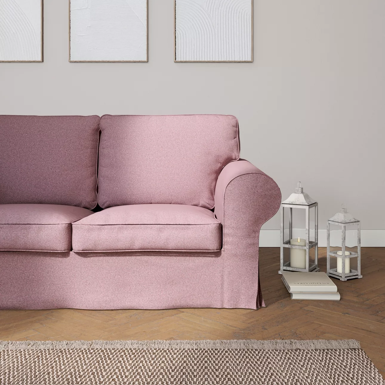 Bezug für Ektorp 2-Sitzer Schlafsofa NEUES Modell, schwarz--rosa, Sofabezug günstig online kaufen