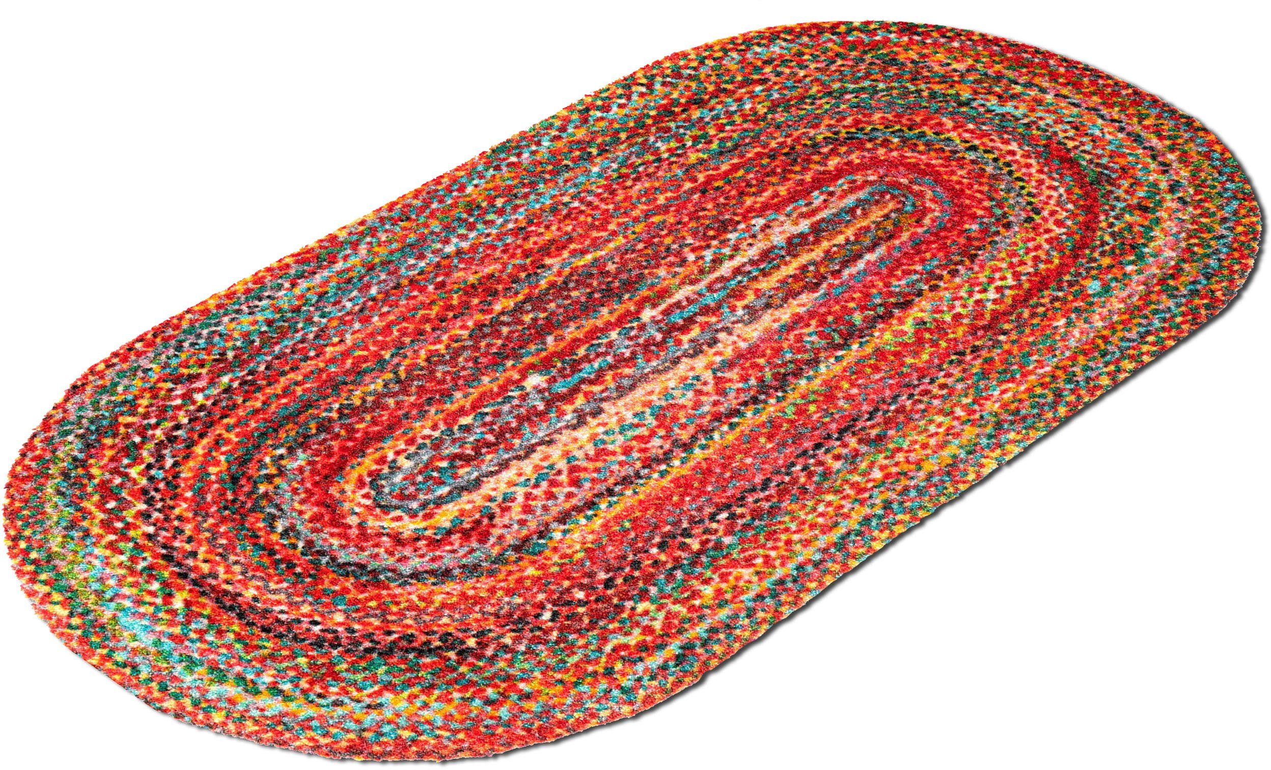 wash+dry by Kleen-Tex Fußmatte »Wovells«, oval, 9 mm Höhe, Schmutzfangmatte günstig online kaufen