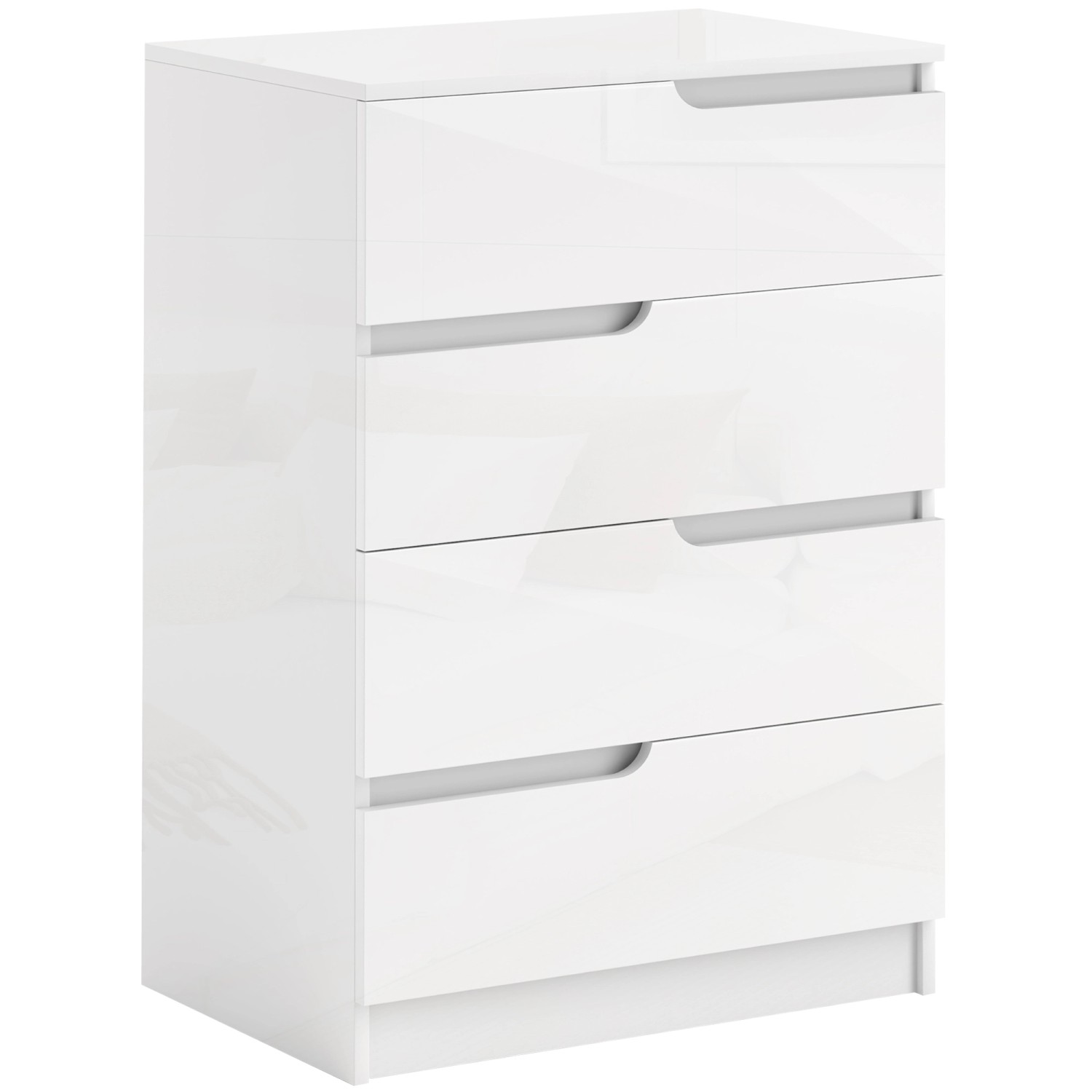 HOMCOM Kommode Spanplatte 60L x 40B x 85H cm Hochglanzweiß günstig online kaufen