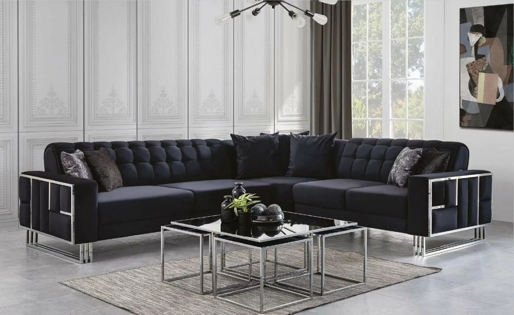 JVmoebel Ecksofa Luxus Ecksofa Textil Couchen Möbel Eckgarnitur Couch Sofa günstig online kaufen