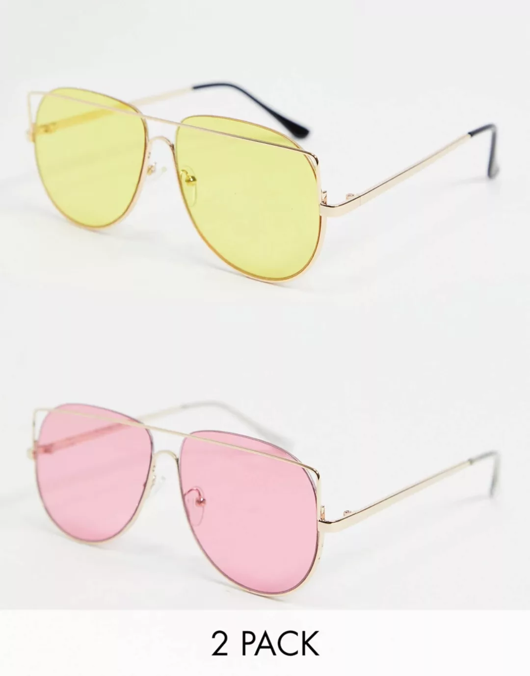 Madein. – 2er-Pack Sonnenbrillen mit farbigen Gläsern-Mehrfarbig günstig online kaufen