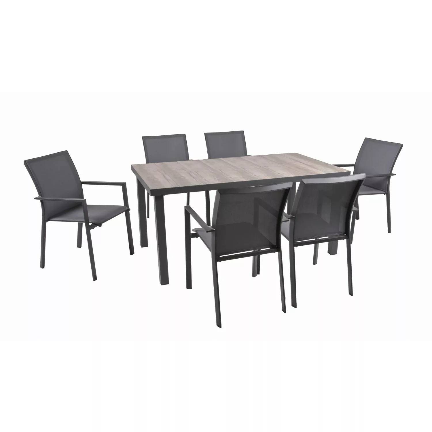 Garden Pleasure Garten-Essgruppe "RANA", (7 tlg., 1x Tisch, 6x Stapelstuhl) günstig online kaufen