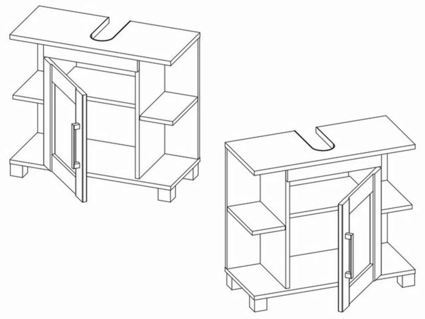 BEGA BBK Waschbeckenunterschrank 66 x 59 x 30 cm (B/H/T) günstig online kaufen