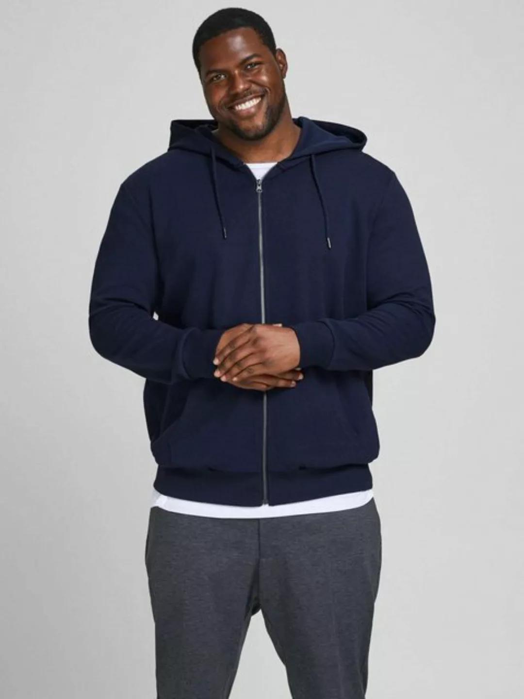 Jack & Jones Herren Hoodie Kapuzenpullover JJEBASIC ZIP - Regular Fit Pluss günstig online kaufen