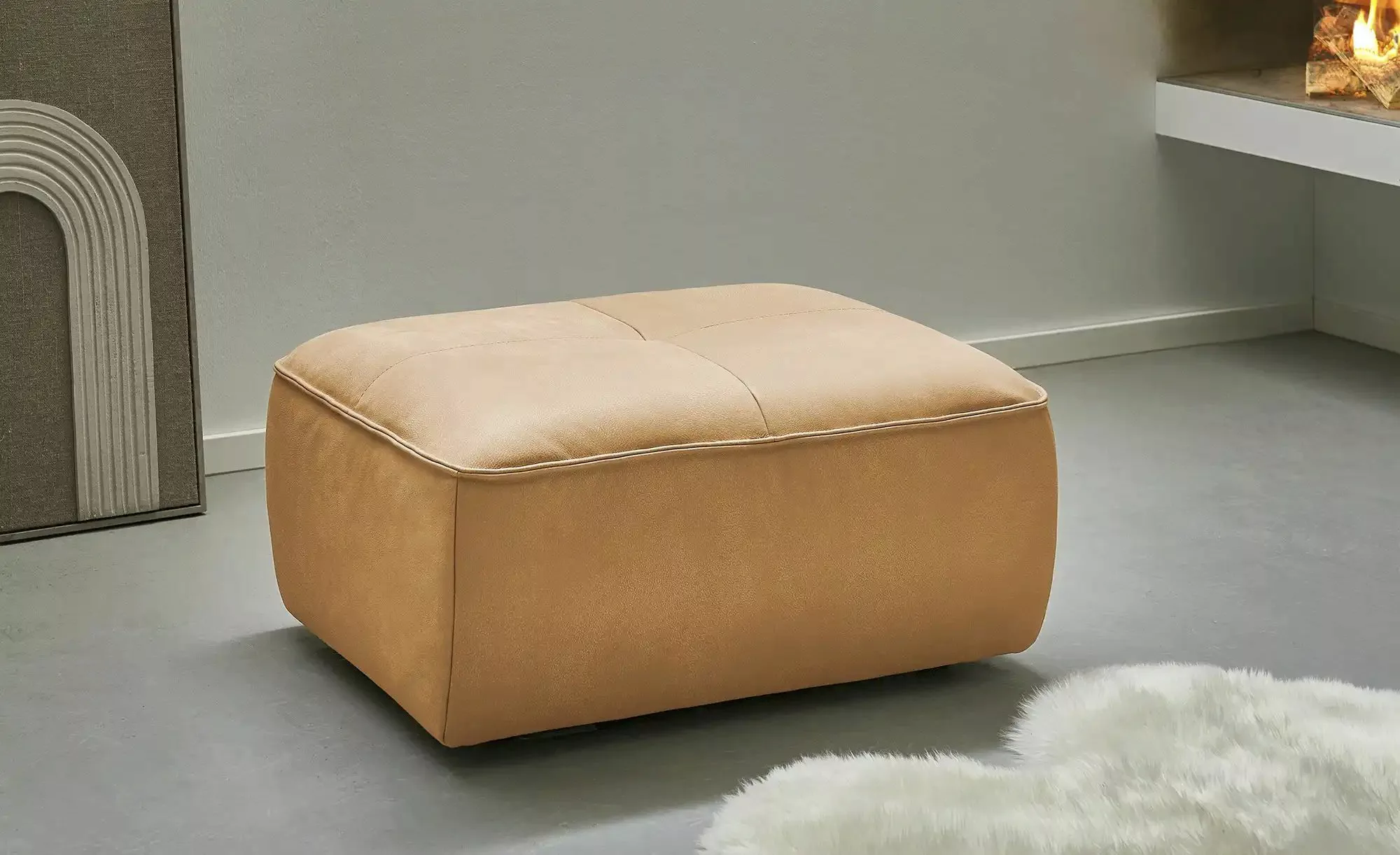 meinSofa XL-Hocker  Mick ¦ gelb ¦ Maße (cm): B: 85 H: 43 T: 68.0 Polstermöb günstig online kaufen