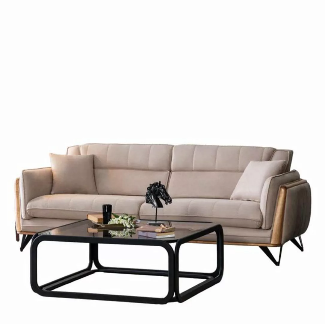 JVmoebel Sofa Dreisitzer Beige Couch Sofa Möbel Polster Einrichtung Couchen günstig online kaufen