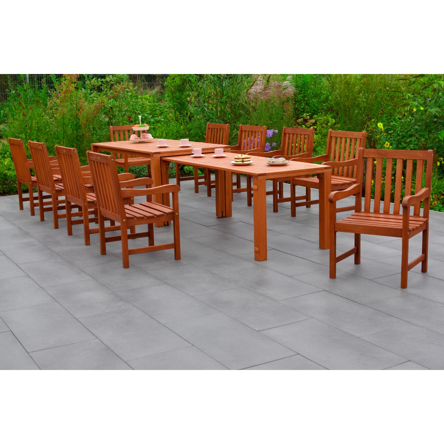 Merxx Santos Set 11-tlg. 10 Sessel Flex-Gartentisch Ausziehbar günstig online kaufen
