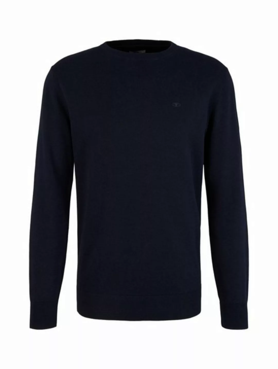 Tom Tailor Herren Rundhals Strickpullover Melange Basic- Regular Fit günstig online kaufen