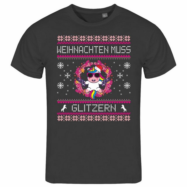 deinshirt Print-Shirt Herren T-Shirt Weihnachten muss glitzern Funshirt mit günstig online kaufen