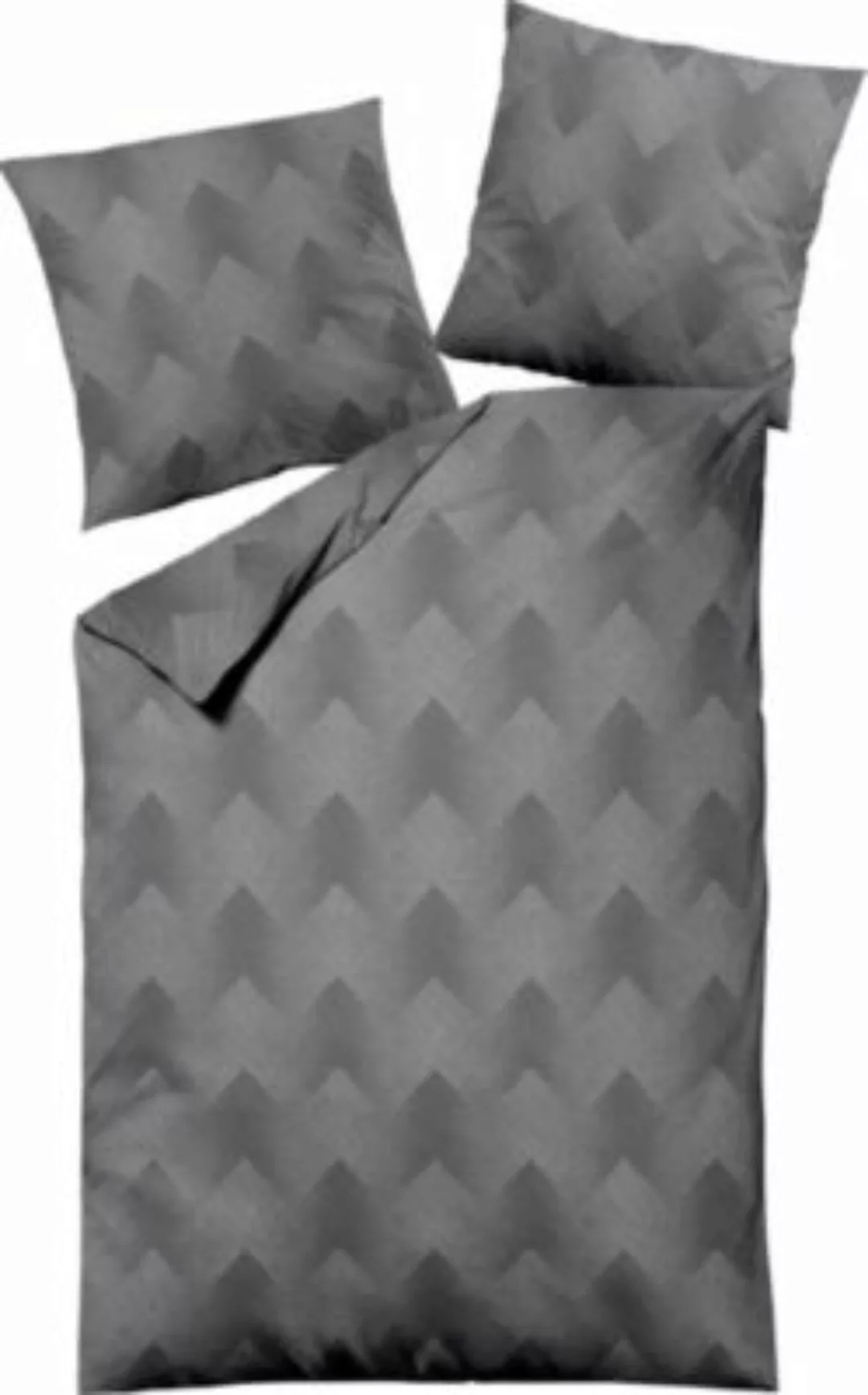 Dormisette Bettwäsche buntgewebt, Melange-Flanell grau Gr. 155 x 220 + 80 x günstig online kaufen