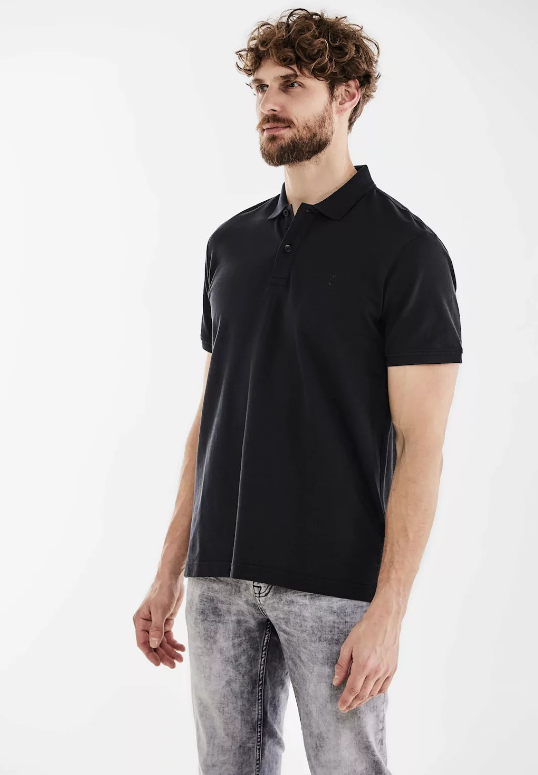 STREET ONE MEN Poloshirt, in Unifarbe günstig online kaufen