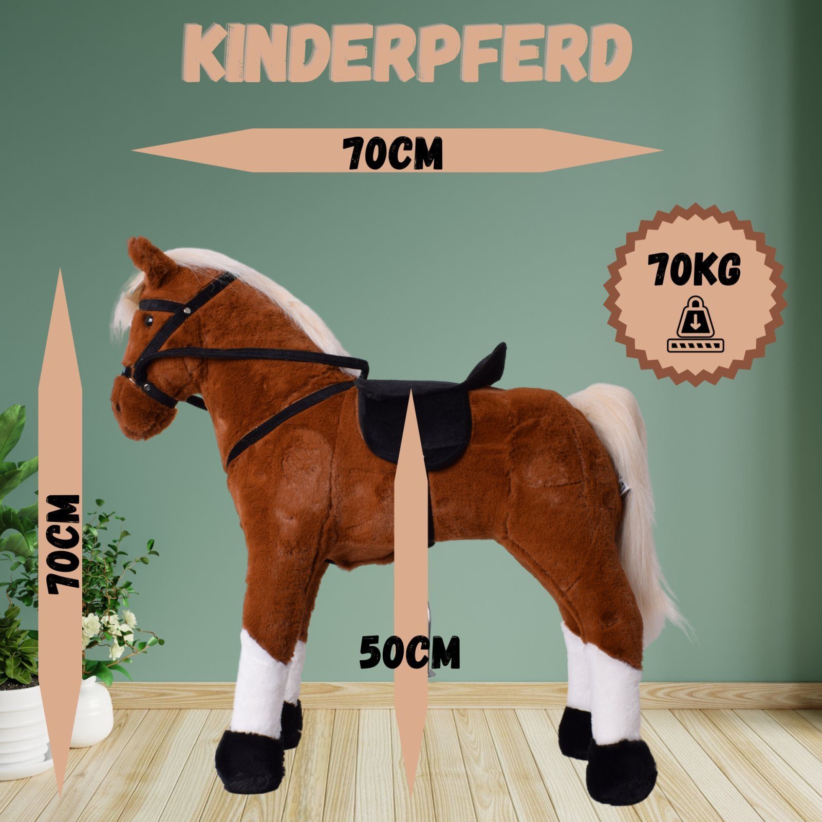 TE-Trend Reitpferd 70 cm Spielzeug Schaukelpferd günstig online kaufen