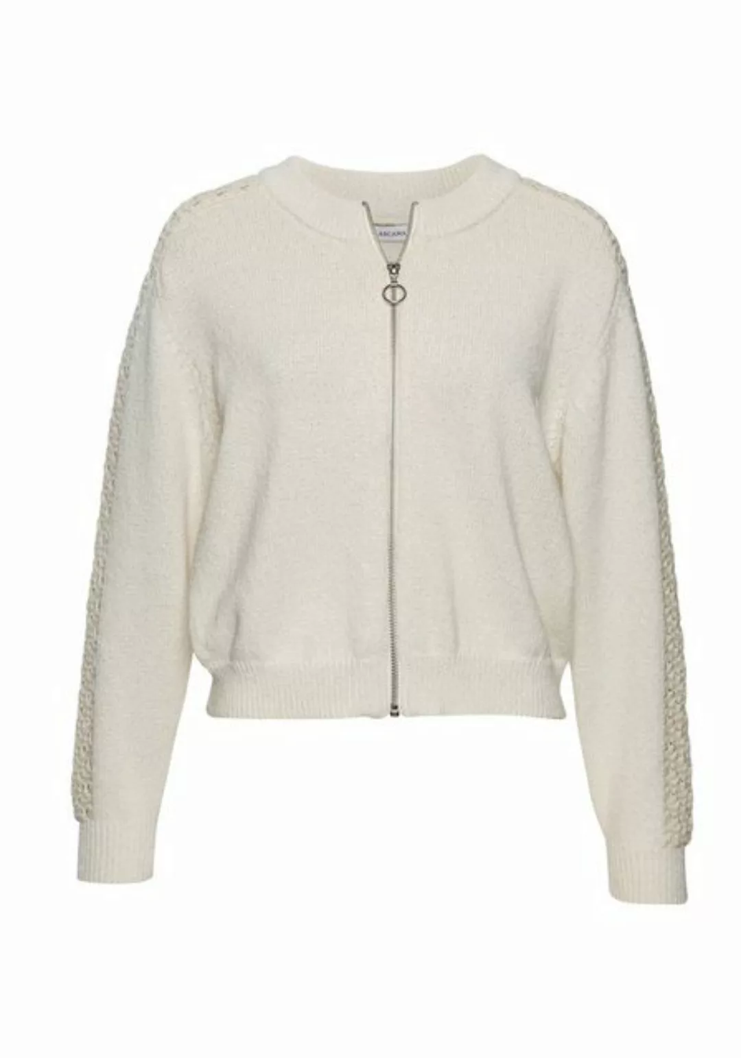 Vivance Ajourstrickjacke mit Häkeldetails am Ärmel günstig online kaufen