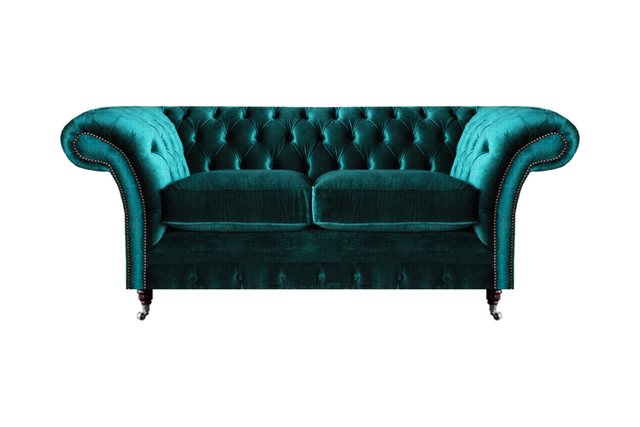 JVmoebel Chesterfield-Sofa Chesterfield Design Grün Sofa Zweisitzer Sofa Ei günstig online kaufen