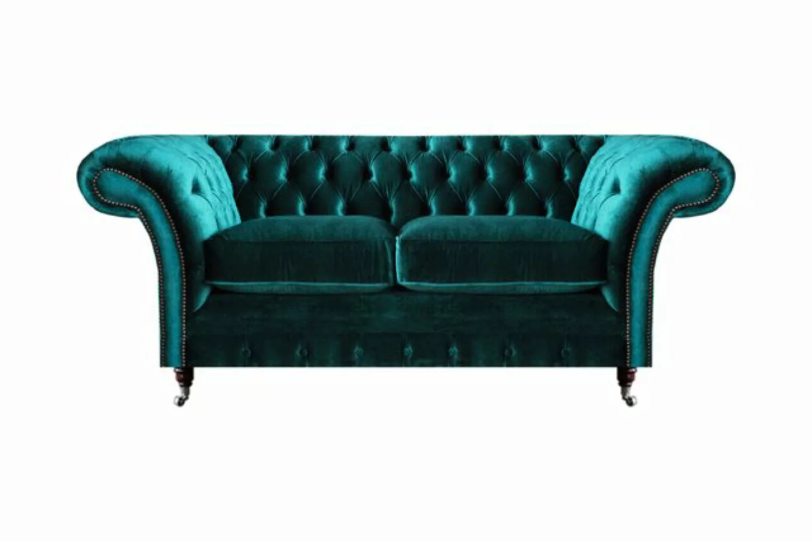 JVmoebel Chesterfield-Sofa Chesterfield Design Grün Sofa Zweisitzer Sofa Ei günstig online kaufen