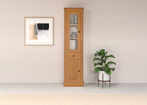 Home affaire Vitrine "Liotta", eine Glastür und einer Holztür und einer Sch günstig online kaufen