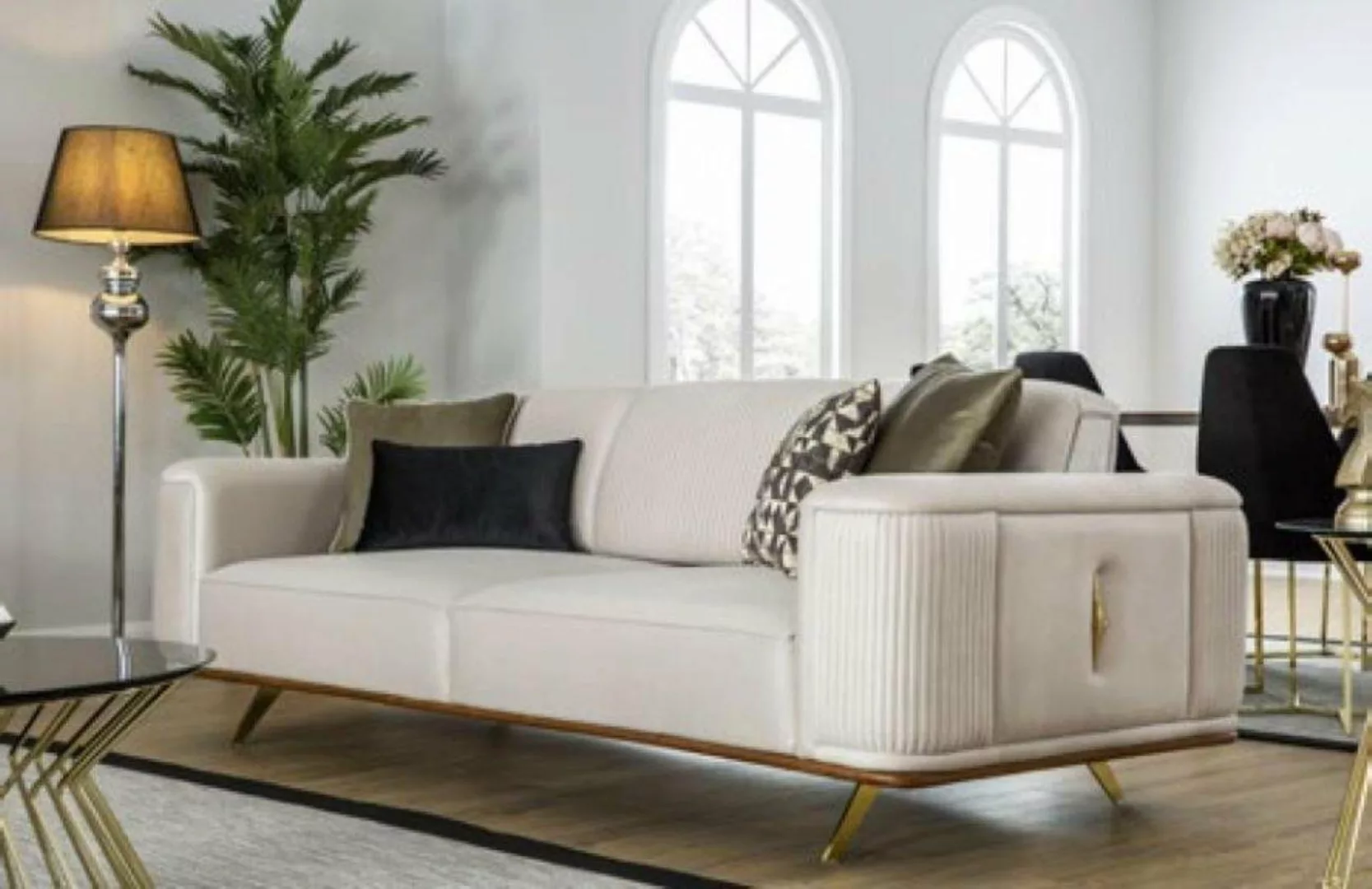 JVmoebel 3-Sitzer Modernes Sofa 3 Sitzer Polstersofa weiß Sitz Design Couch günstig online kaufen