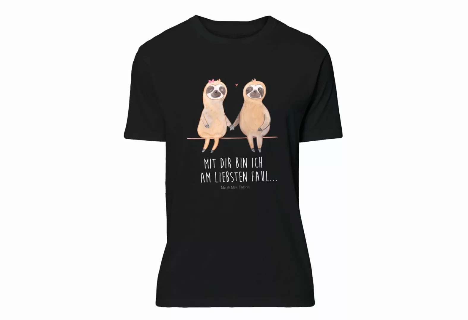 Mr. & Mrs. Panda T-Shirt Faultier Pärchen - Schwarz - Geschenk, Faultier Ge günstig online kaufen