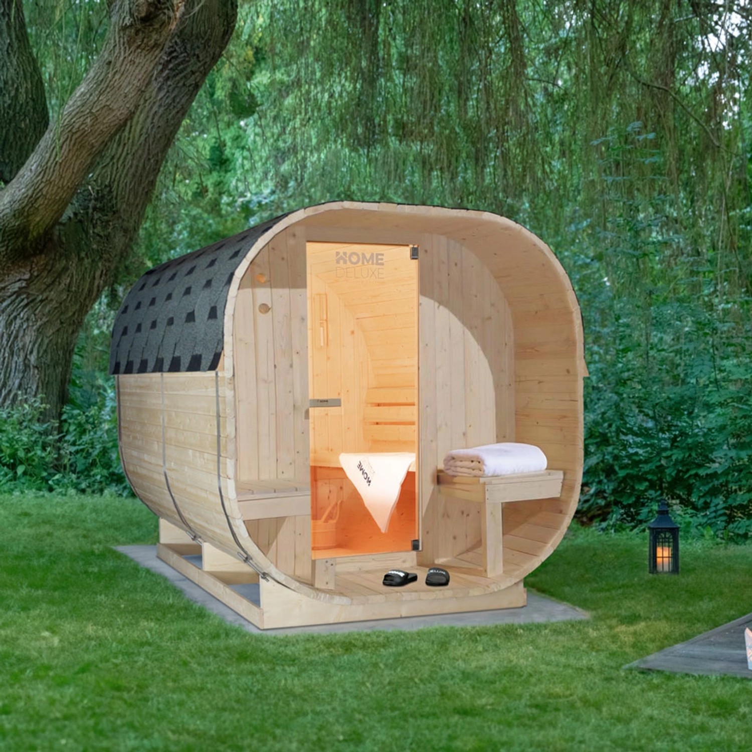 Home Deluxe Outdoor Sauna CUBE DELXUE L für bis zu 4 Personen günstig online kaufen