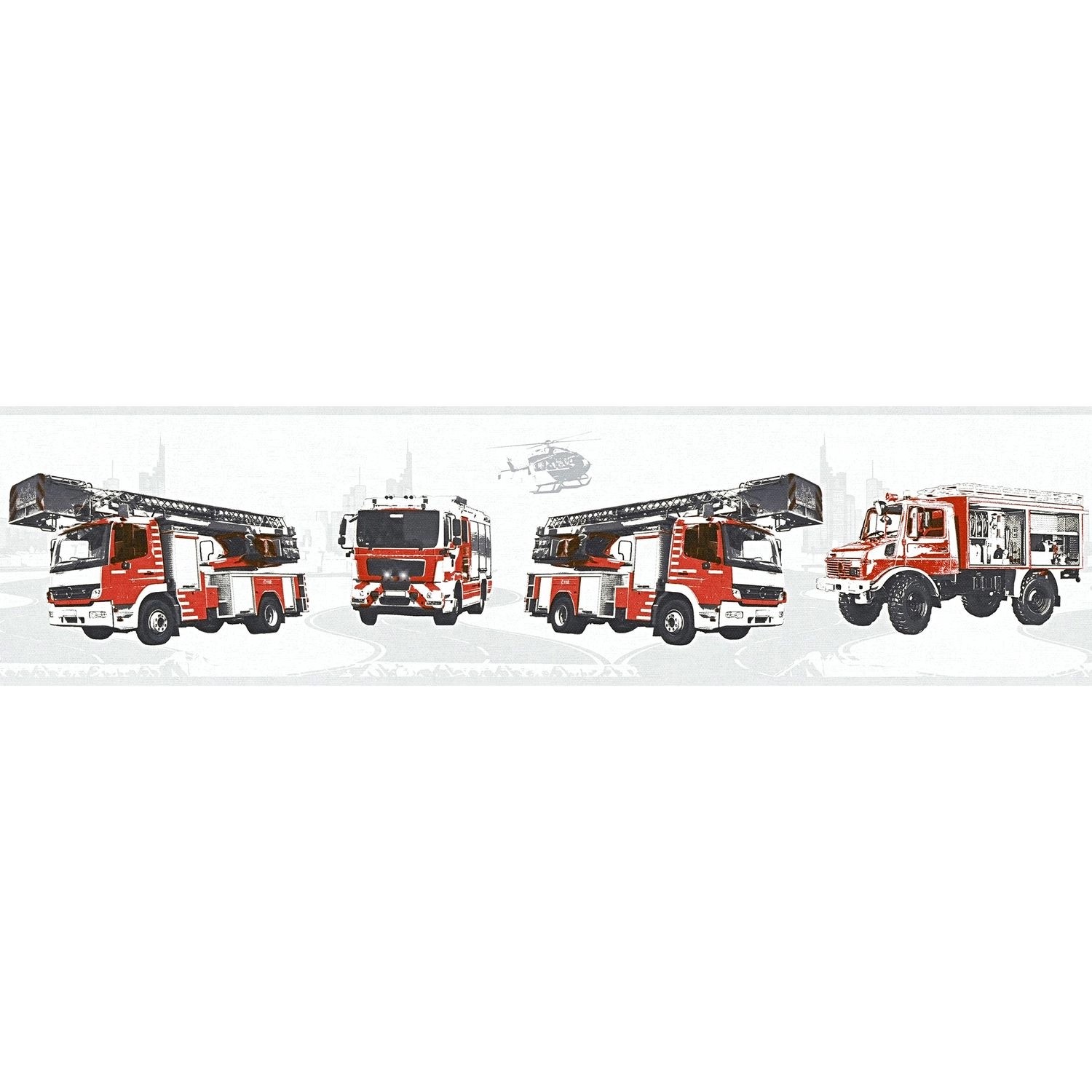 PROFHOME 358141-GU Kindertapete Matt Rot Schwarz Grau 0,65 m2 0,13 m x 5,00 günstig online kaufen