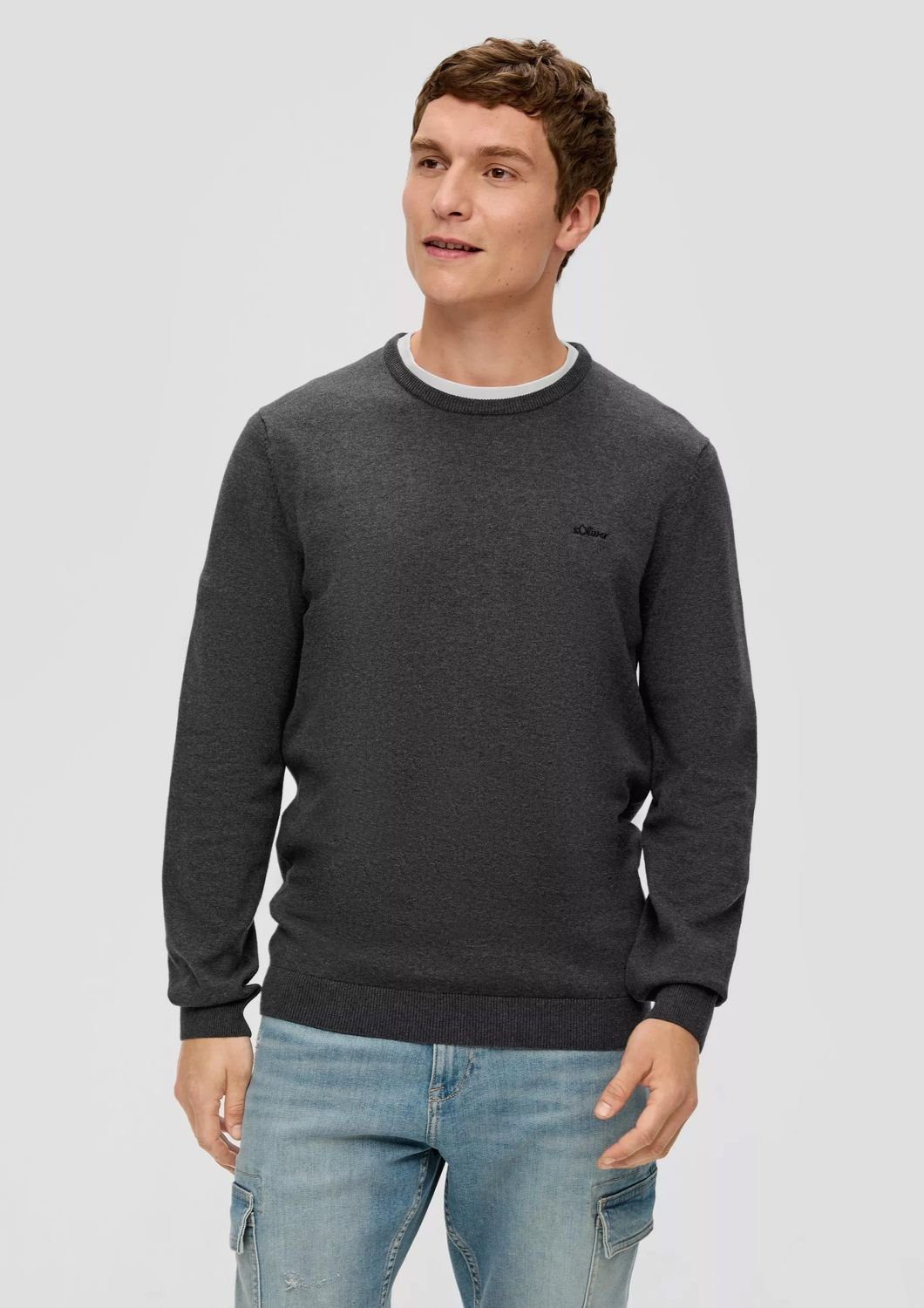 s.Oliver Strickpullover Strickpullover mit Logo-Stickerei Logo günstig online kaufen