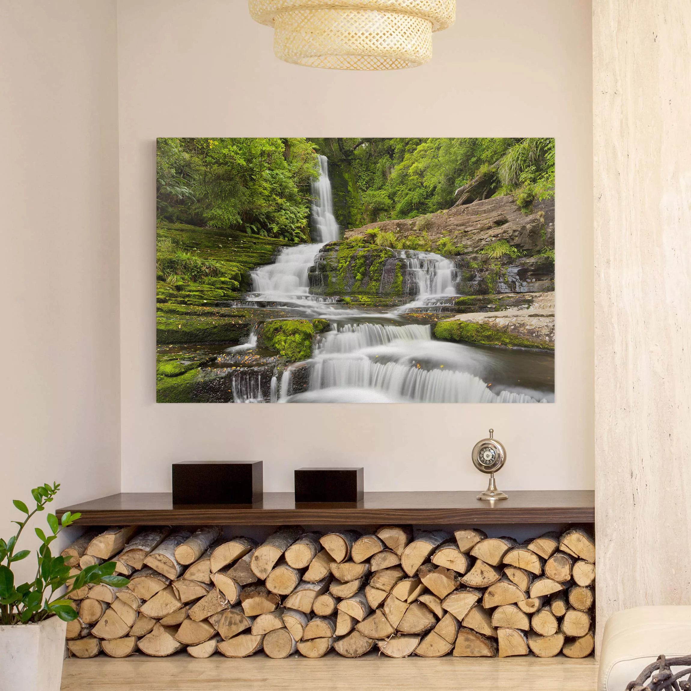 Leinwandbild Natur & Landschaft - Querformat Upper McLean Falls in Neuseela günstig online kaufen