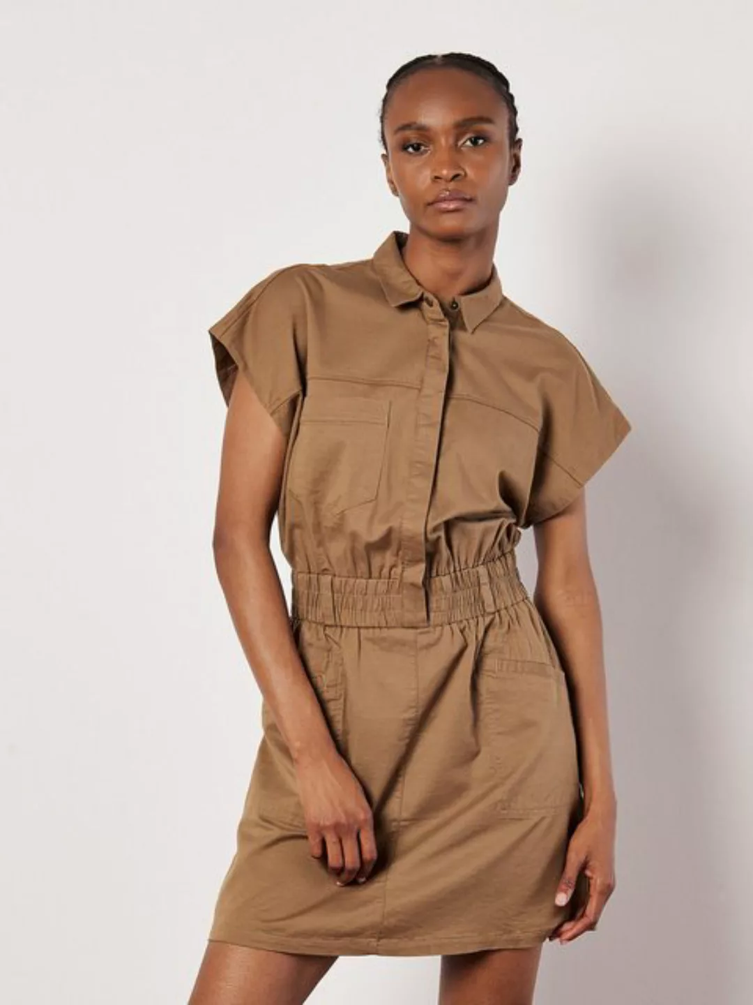 Apricot Minikleid Utility Shirt Mini Dress, mit verdeckter Knopfleiste, mit günstig online kaufen