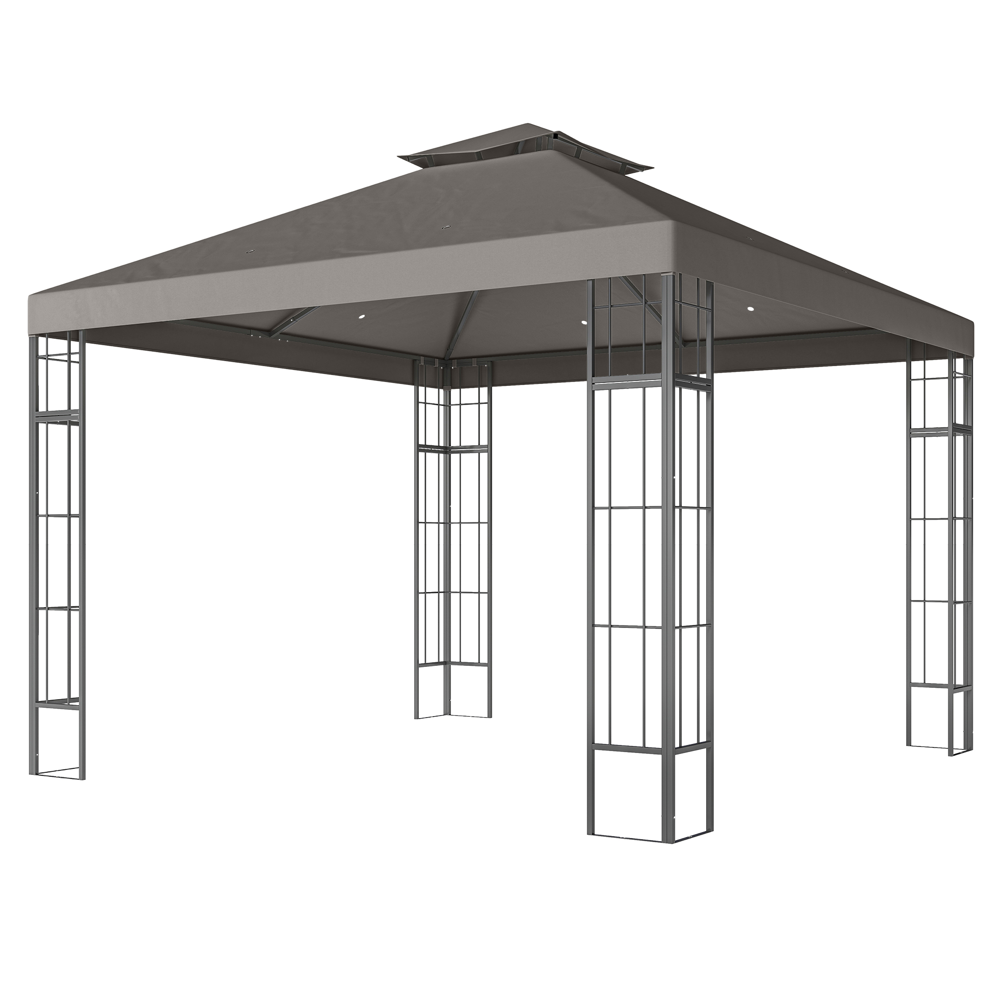 Outsunny Pavillon mit Doppeldach, ca. 3x3 m Wasserabweisend Stabil Winterfe günstig online kaufen