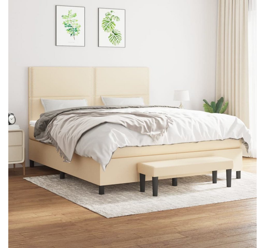 vidaXL Boxspringbett Boxspringbett mit Matratze und Fusshocker Stoff (160 x günstig online kaufen