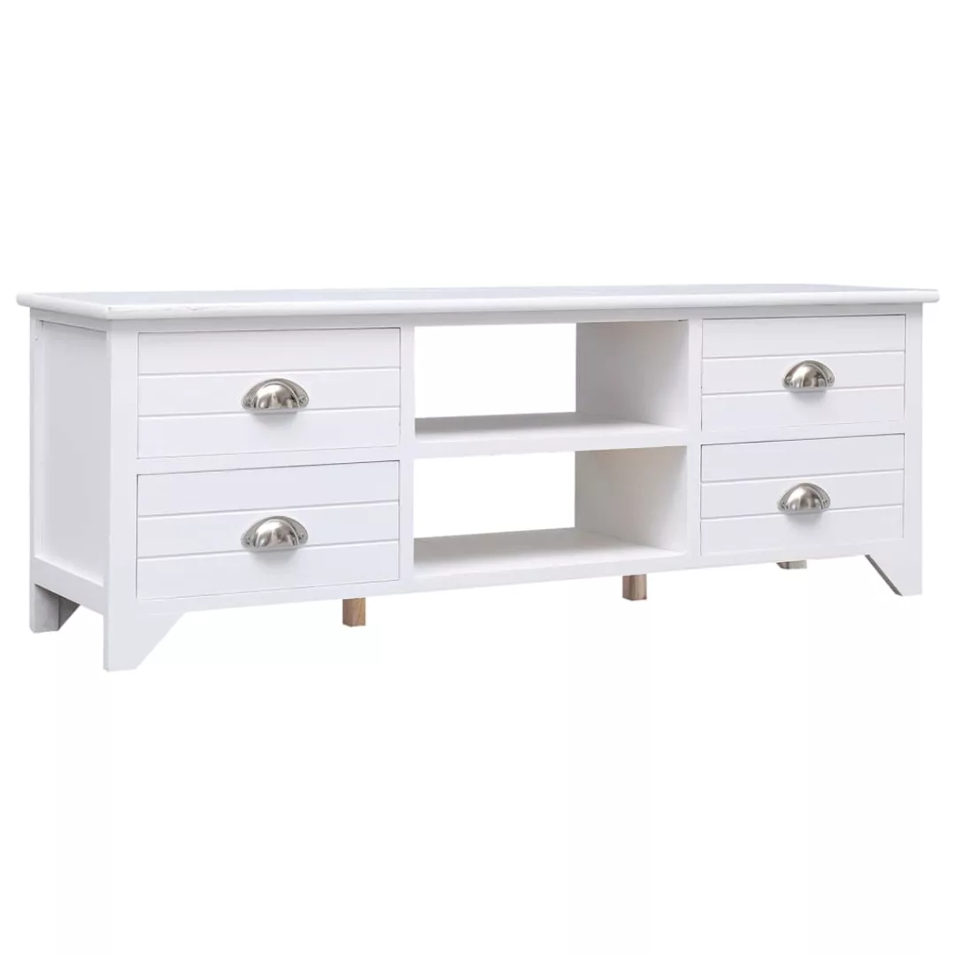 Tv-schrank Weiß 108x30x40 Cm Massivholz Paulownia günstig online kaufen