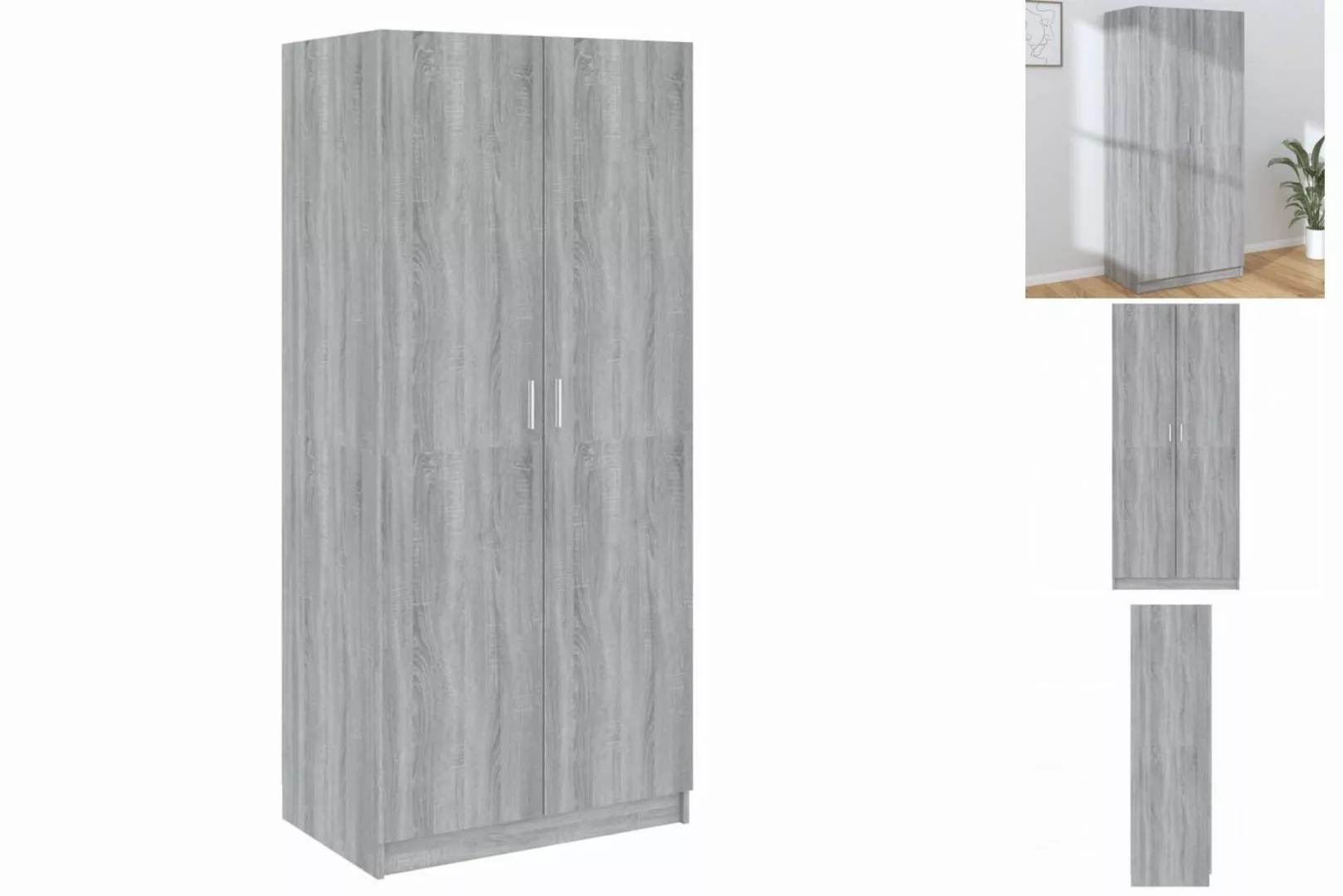 vidaXL Kleiderschrank Kleiderschrank Grau Sonoma 80x52x180 cm Spanplatte günstig online kaufen