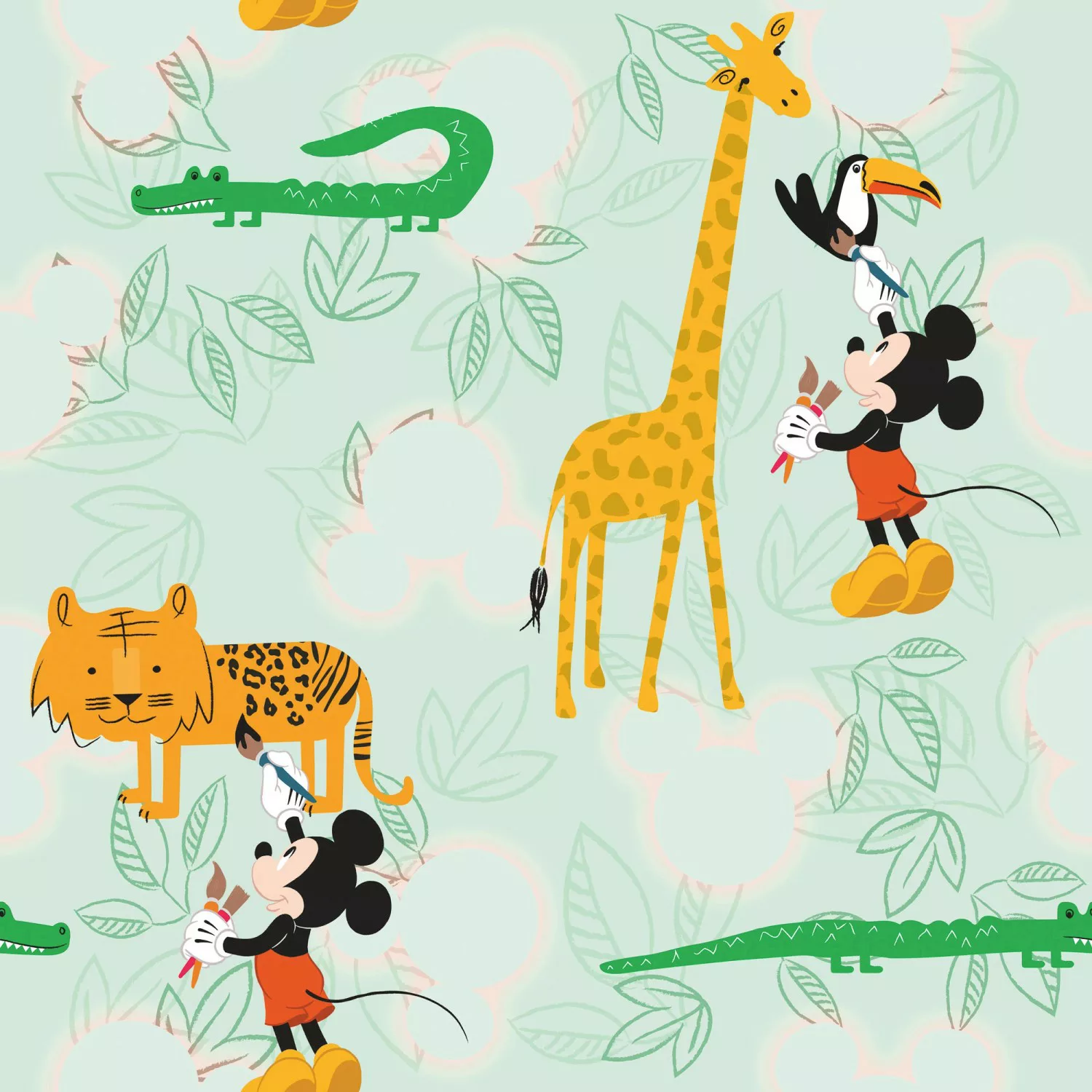 KOMAR Tapete - Mickey Doodle Zoo - Größe 0,53 x 10,05 m mehrfarbig günstig online kaufen