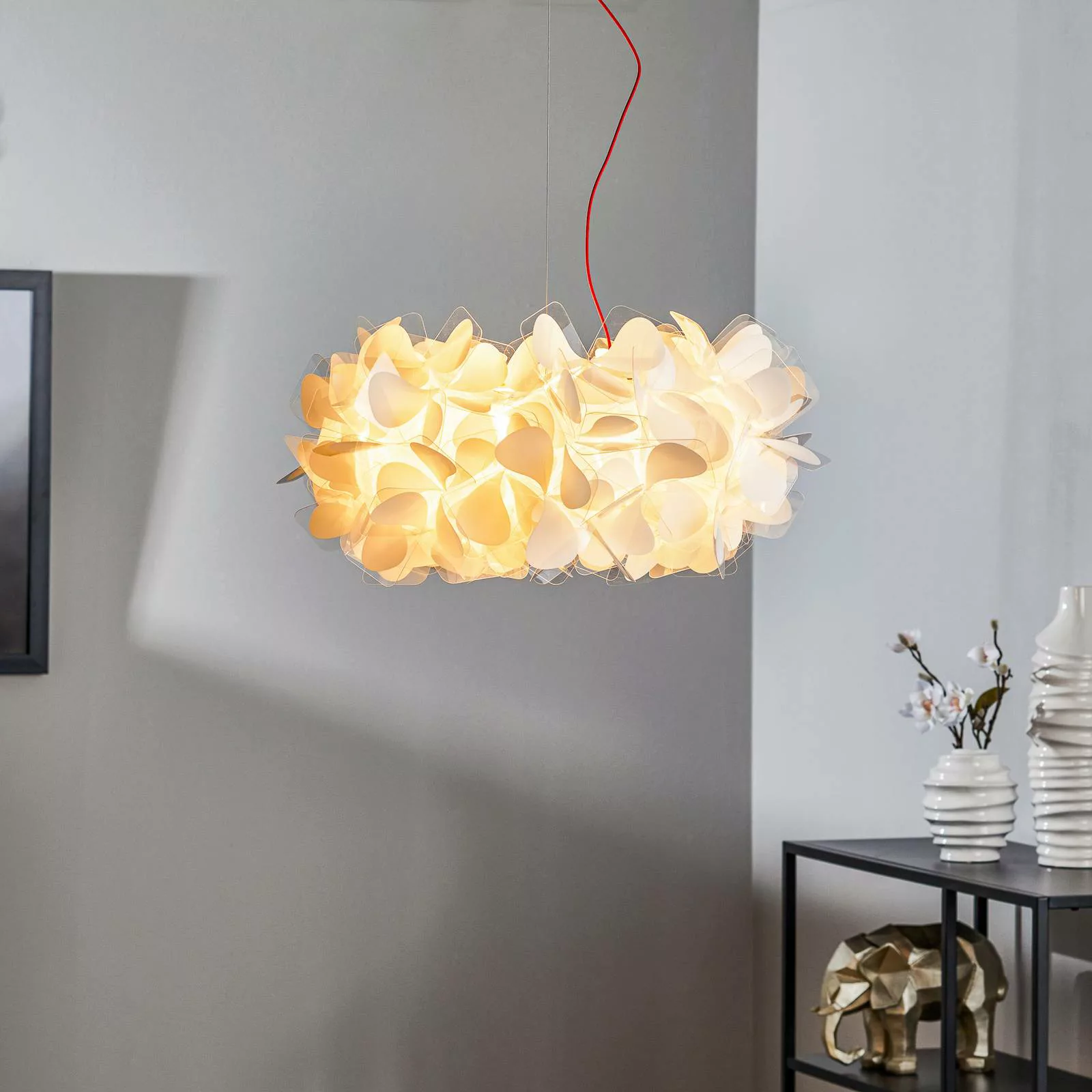 Slamp Clizia Mama Non Mama Pendel Ø53cm weiß/rot günstig online kaufen