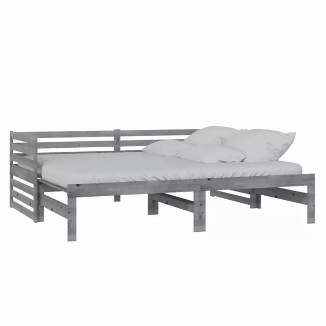 furnicato Bett Ausziehbares Tagesbett Grau Massivholz Kiefer 2x(90x200) cm günstig online kaufen