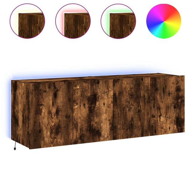 vidaXL TV-Schrank TV-Wandschränke mit LED-Leuchten 2 Stk. Räuchereiche 60x3 günstig online kaufen