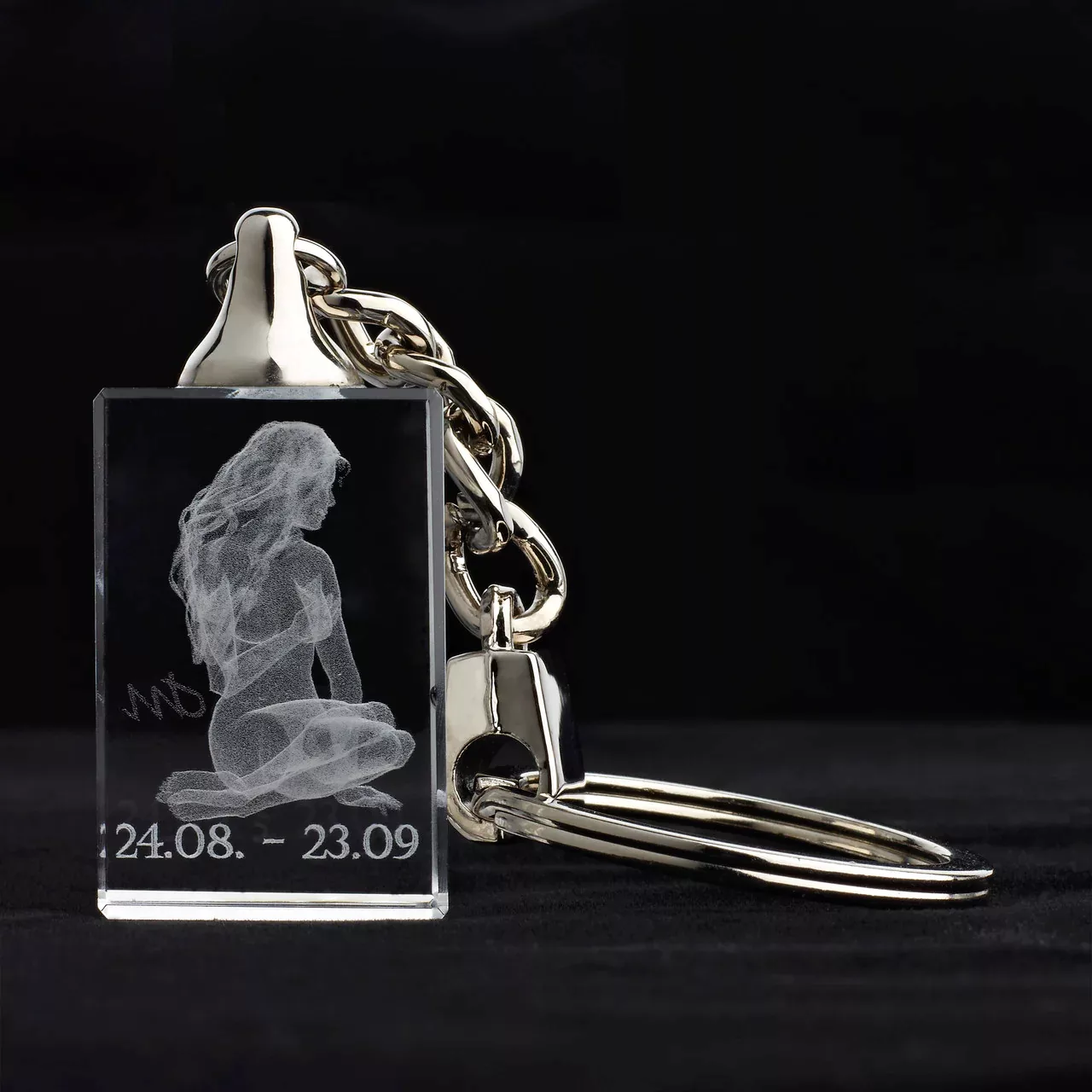 Glasschlüsselanhänger Sternzecihen Jungfrau 3x2cm günstig online kaufen