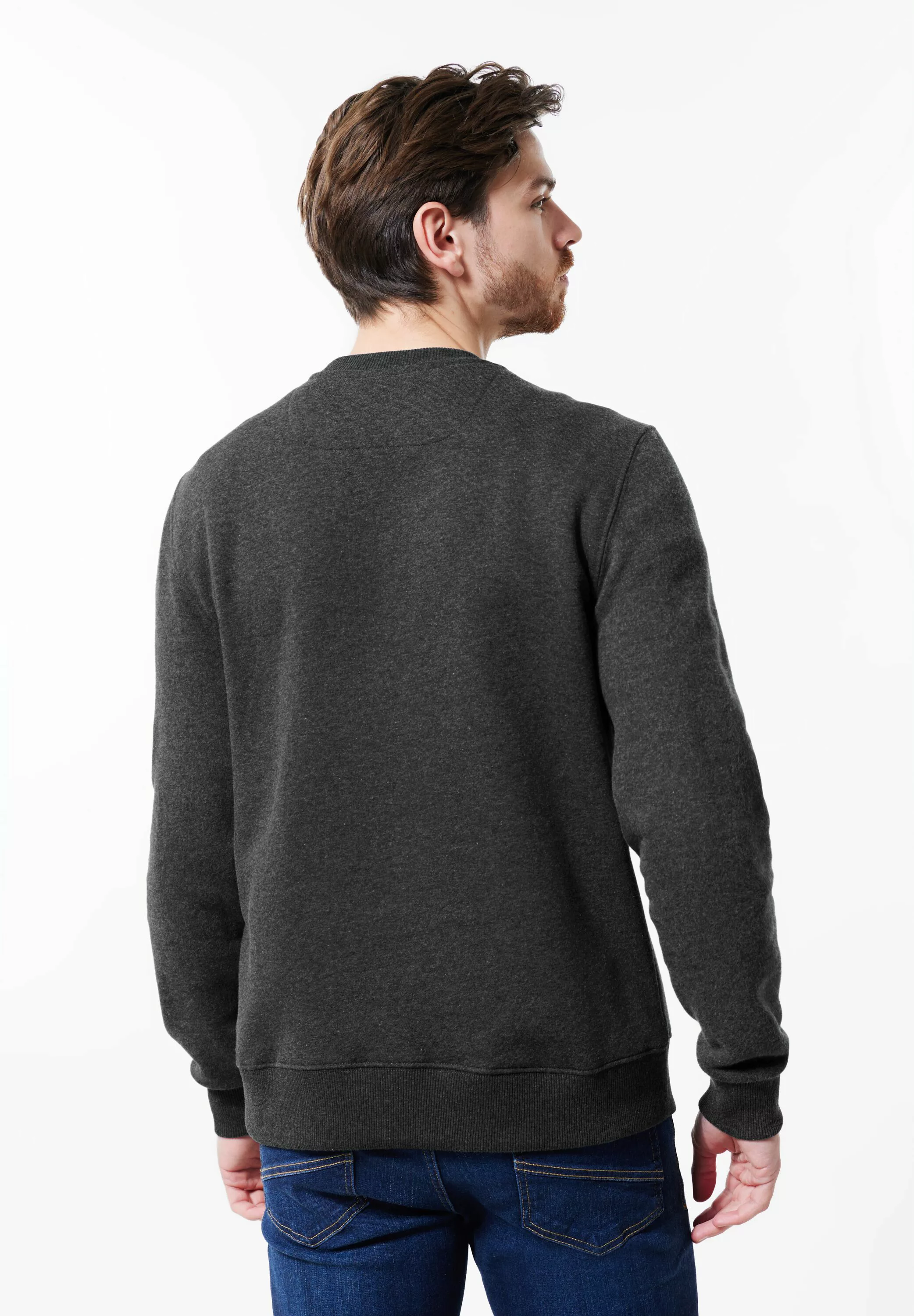 STREET ONE MEN Sweatshirt, in Melange Optik günstig online kaufen