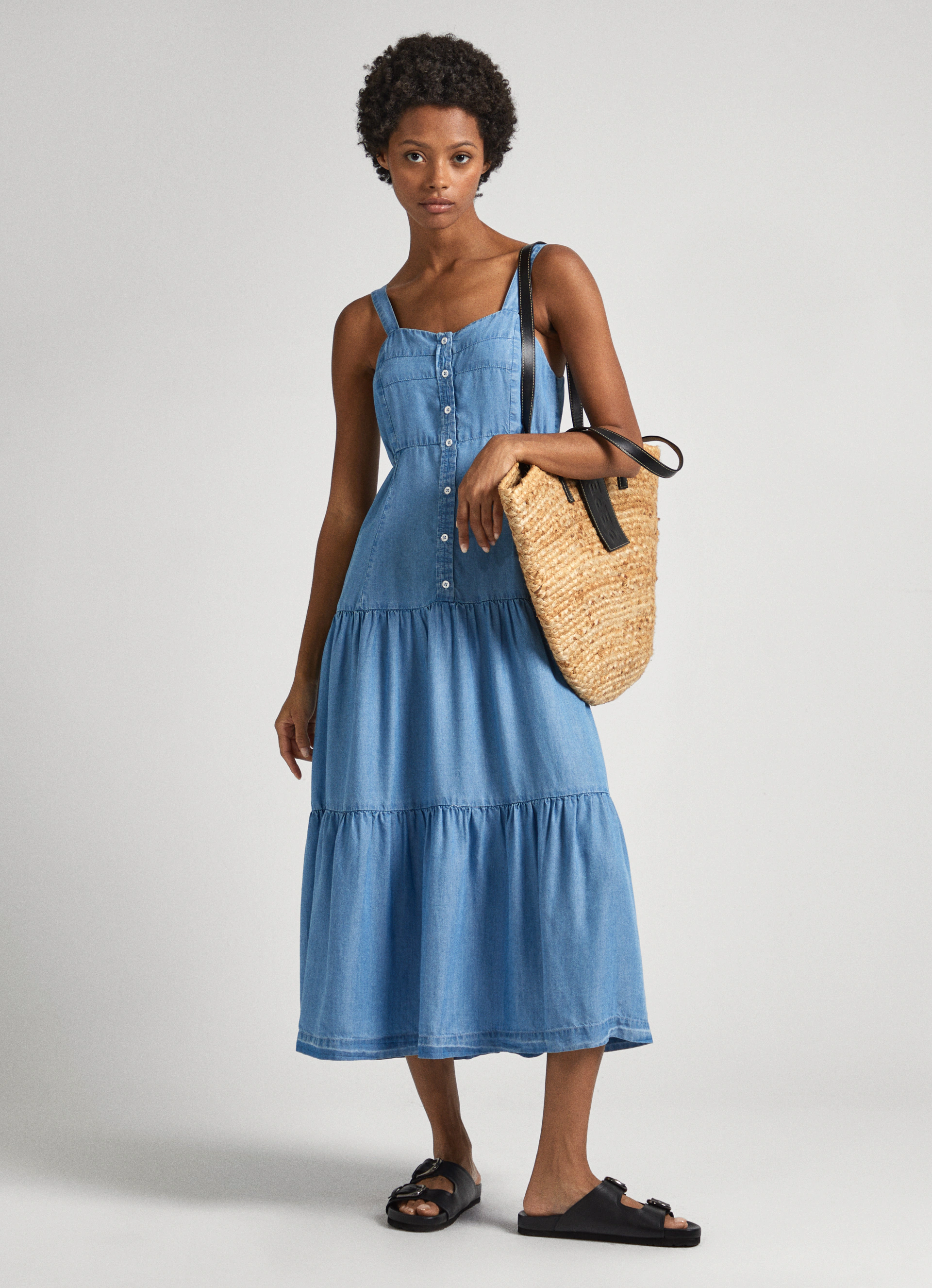 Pepe Jeans Sommerkleid "EDITH", in Jeansoptik, aus sommerlicher Qualität günstig online kaufen