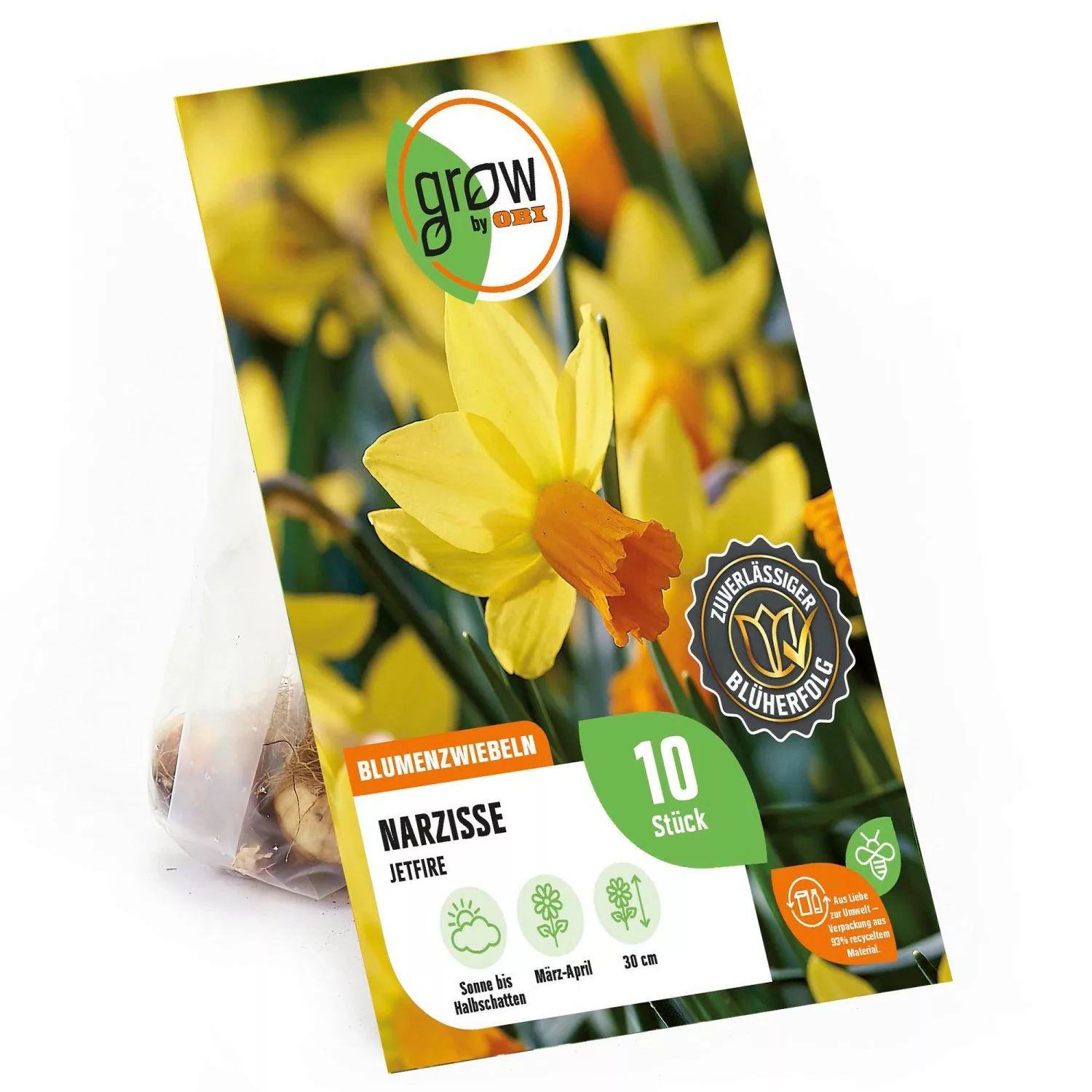 GROW by OBI Narzisse Jetfire Gelb-Orange 30 cm Narcissus cyclamineus günstig online kaufen