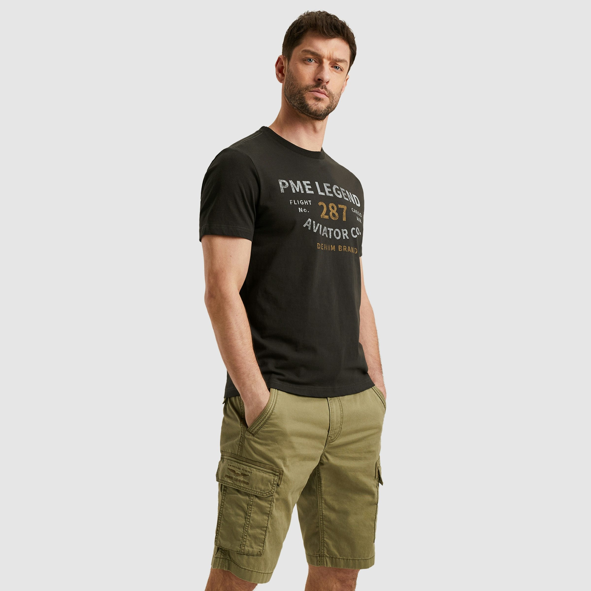 PME LEGEND T-Shirt "Short sleeve r-neck open end jersey", mit Logo-Print günstig online kaufen