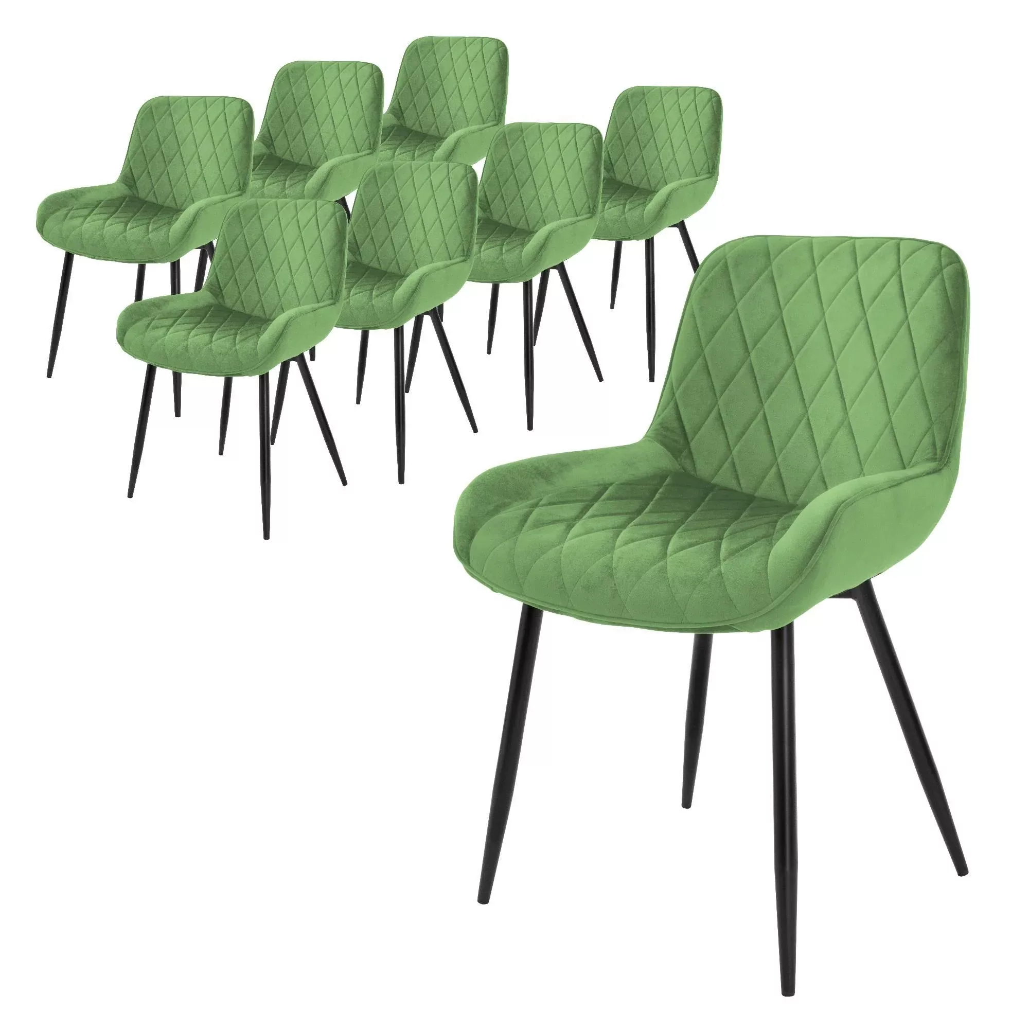 ML-Design | 8er-Set Esszimmerstühle Ari Samt günstig online kaufen