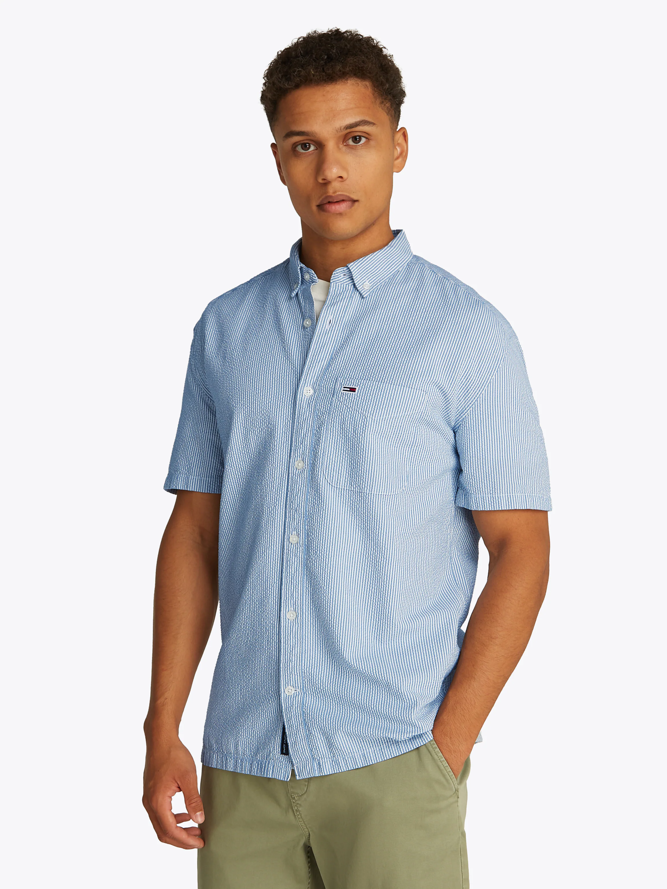 Tommy Jeans Kurzarmhemd "TJM REG SEERSUCKER STP SS SHIRT", fein gestreift günstig online kaufen