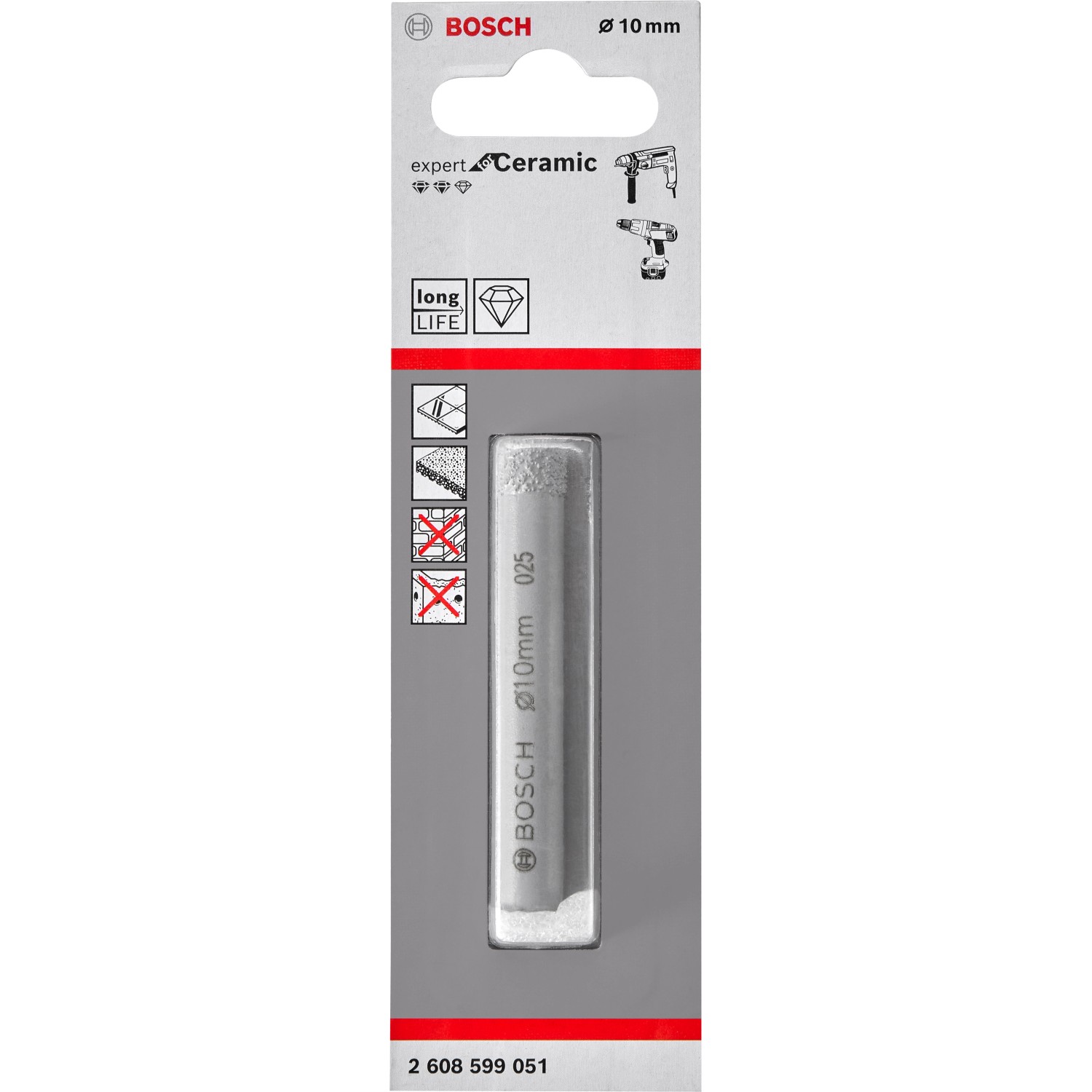 Bosch Diamantbohrer für Keramik 10 mm x 66 mm günstig online kaufen