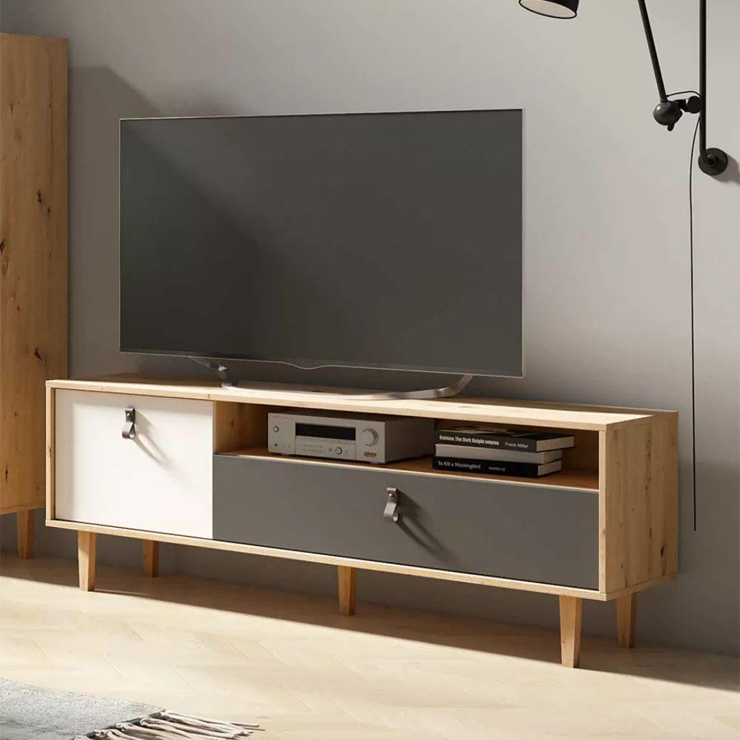 Fernsehunterschrank im Skandi Design 150 cm breit - 50 cm hoch günstig online kaufen