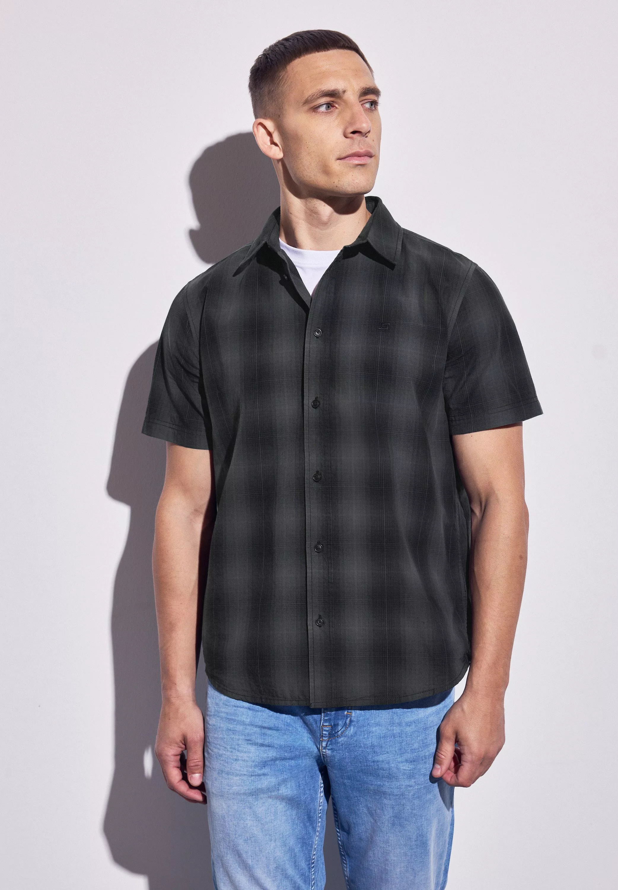 STREET ONE MEN Kurzarmhemd aus reiner günstig online kaufen