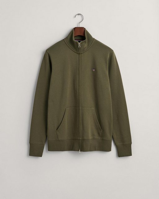 Gant Sweatjacke "REG SHIELD FULL ZIP SWEAT", mit Logostickerei auf der Brus günstig online kaufen