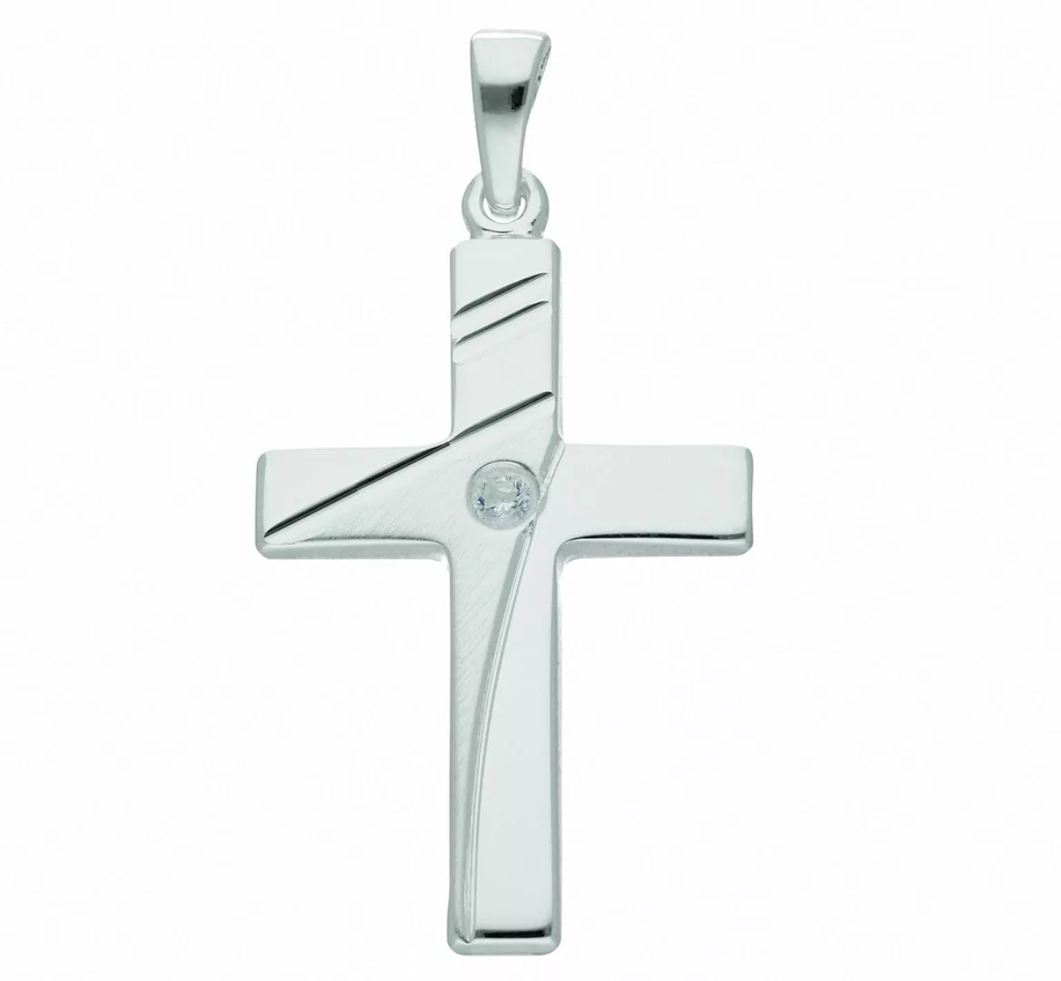 Adelia´s Kette mit Anhänger "925 Silber Kreuz Anhänger mit Zirkonia", Schmu günstig online kaufen