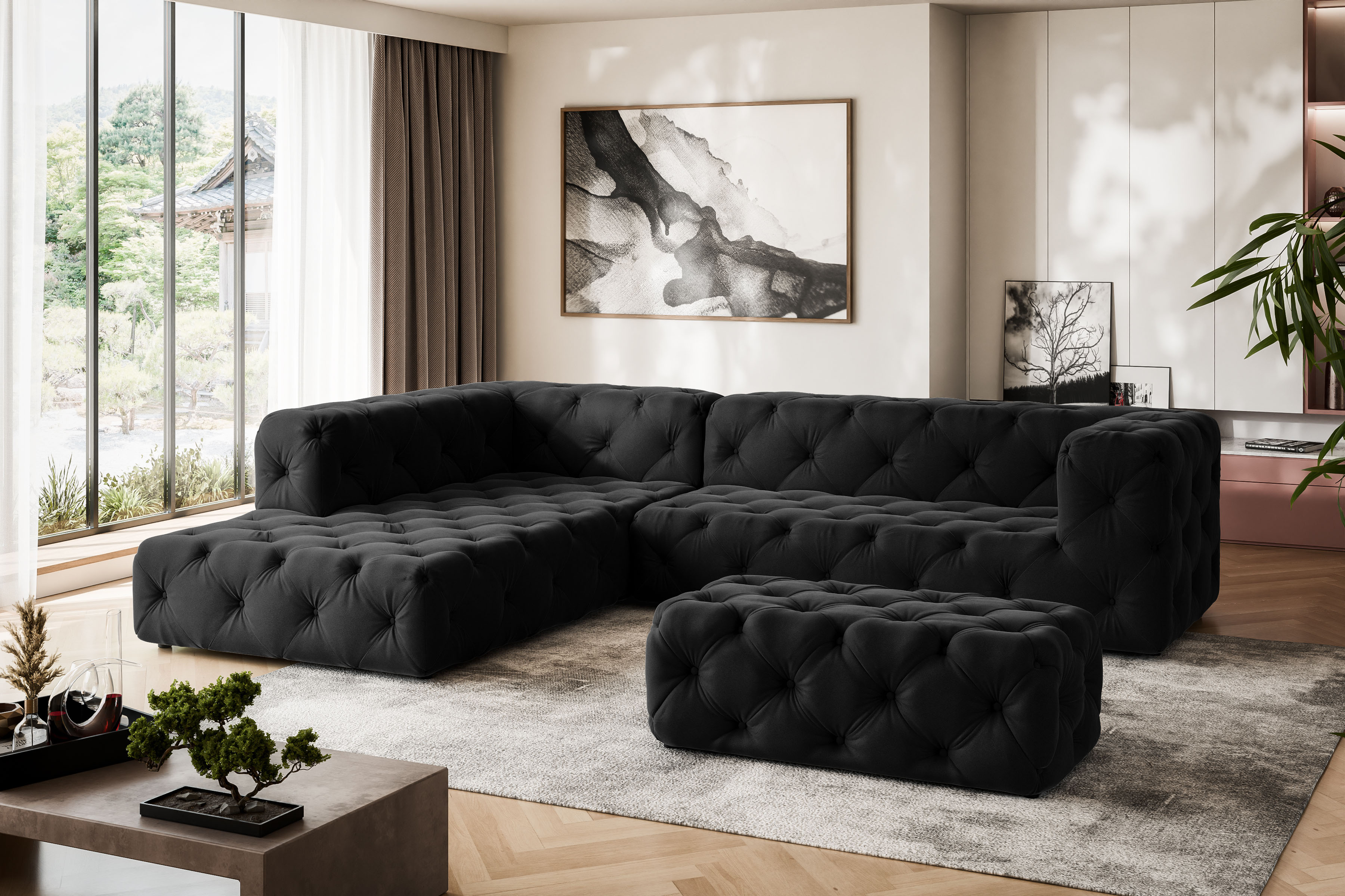 Places of Style Ecksofa "FOLLINA", L-Form, mit klassischer Chesterfield-Kno günstig online kaufen