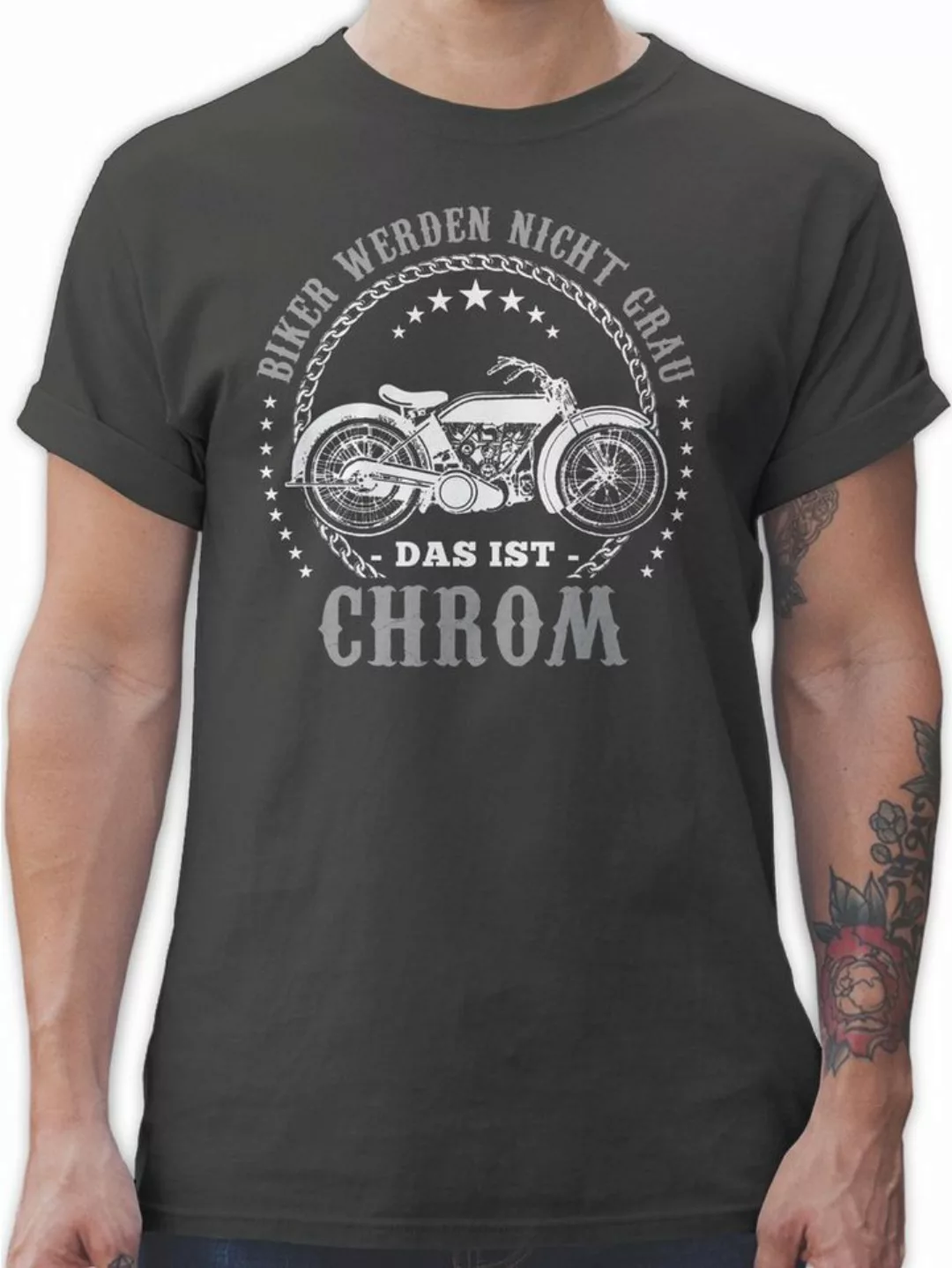 Shirtracer T-Shirt Biker werden nicht grau - Chrom Motorrad Biker günstig online kaufen